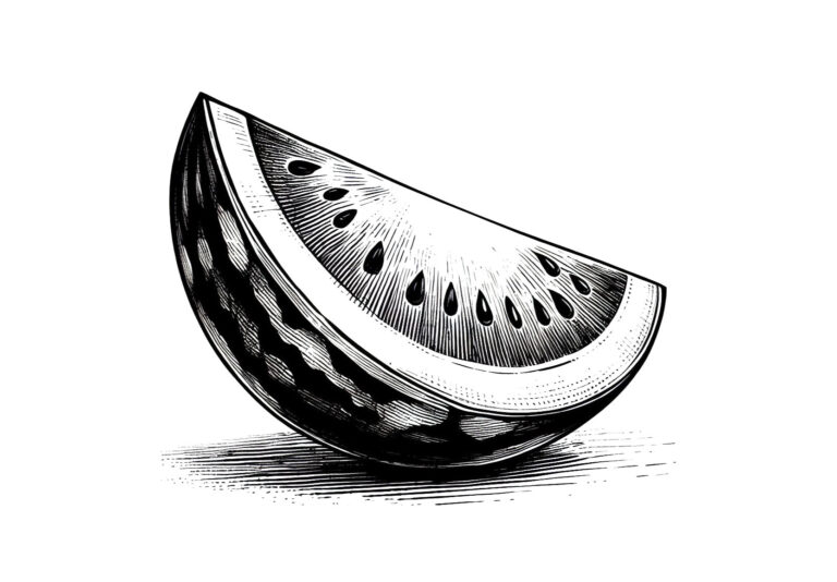 A sketch of a watermelon slice